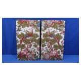 3D Trapunto Birds Fabric Panels-mounted