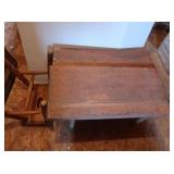 Wooden Table 30Wx24Dx20"H (needs repair) & Stool