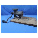Antique Enterprise Tinned Meat Chopper-mounted