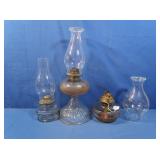 3 Antique Oil Lamps