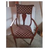 Vintage Wooden Armchair on Casters 39Hx18Dx20.5"W