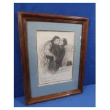 Honore Daumier (French) Caricature-signed &
