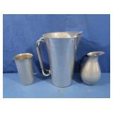 2 Vintage Aluminum Pictures & Tumbler