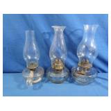 3 Vintage Oil Lamps