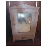 Wooden Medicine Cabinet w/Mirror & Drawer