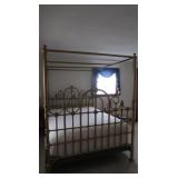 Cast Aluminum & Steel Gold Painted Canopy Bed