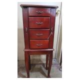 Standing Jewelry Cabinet Mirror, 3 Drawers & 2