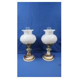 Matching Pair Table Lamps w/Globe Shades
