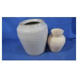 Stoneware Snuff Jar w/impressed Name, White