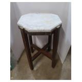 Marble Topped Wooden Plant Stand