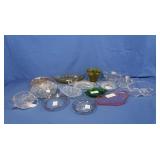 Victorian Green Dish, Yellow Goofus Planter, Pink