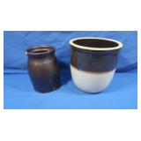 Tall Hand Thrown Slip Stoneware (as is), Vintage