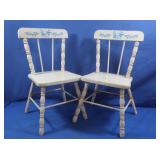 2 Wooden Childs Chairs