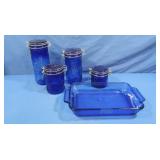 Cobalt Canisters & Baking Dish