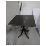 Handpainted Black Folding Card Table 27x27x27"