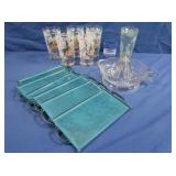 Juice Glasses, Metal Snack Plates