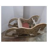 Rustic Wooden Childs Rocking Seat 15.5x36x17"