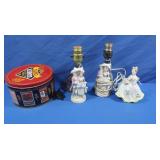 2 German Porcelain Lamp Bases, Japan Ardalt