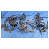 Cast Iron Wall Sconces for Oil Lamps