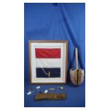 Vintage Lobster Trap Buoy, Lures, Fishing Rod