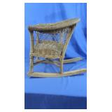 Yellow Wicker Rocking Chair c. 1920-30