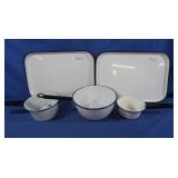 Vintage B&W Enamelware