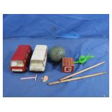 Metal Tonka Ambulance, Fire Chief, Bocce Ball &