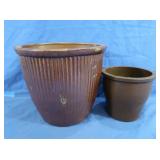 2 Stoneware Planters