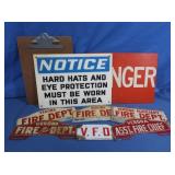 Plastic & Metal Signs-Fire Dept, Danger & more