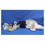 Vintage Planters, Hulls Leaf Plate, Stoneware