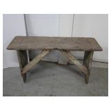 Primitive Wood Bench 35x12x17.5"