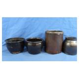 Antique Brown Stoneware Crocks