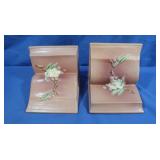 Pair Roseville Apple Blossom Pink Bookend #359