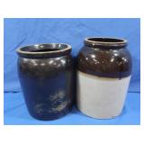 2 Antique Preserves Crocks