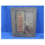 1800s Scrapbook w/High Relief Cover-Articles from