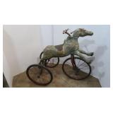 Antique Wooden Horse Tricycle w/Metal Frame