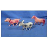 Celluloid Putz Goat (one ear), Horse (no ears),