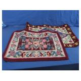 100% Wool Pile Hand Hooked Rug 32.5x21", Pinks