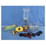 Att Glass Mixing Bowls, Brass Candle Holder &