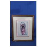 Framed Pink Papoose Girl Print by Ettore "Ted"
