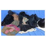 Vintage Fur Cap, Ladies Cape, Doilies