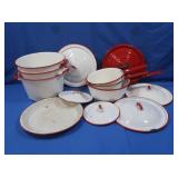 Red & White Enamel Cookware
