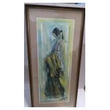 Framed Ted Degrazia Navajo Bride Print 14x30"