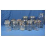 Antique Glass Mason Jars & Lids