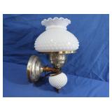 Vintage Milk Glass Hobnail Electric Lamp