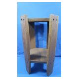 Vintage Oak Square Top 2-tier Accent Table