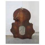 Antique Deer Mount Board w/Mirror & Hoof Circles