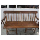Antique Deacon Bench w/unique support legs