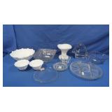 Glassware incl Milk Glass