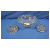 2 Vintage Flower Frogs, Flower Petal Glass Bowl
